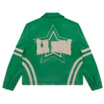 La Fam Retro Varsity Leather Jacket Front