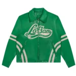 La Fam Retro Varsity Leather Jacket Front