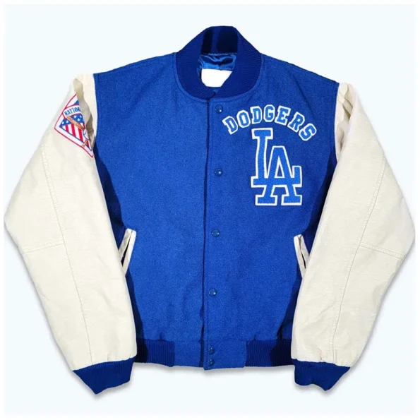 Front view of 80s Los Angeles Dodgers Varsity Jacket