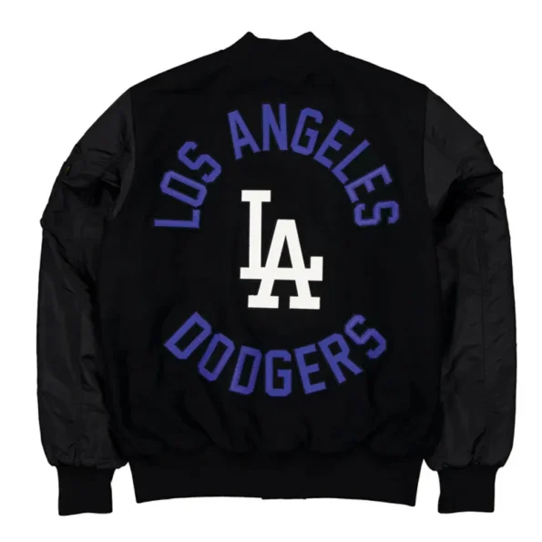 Back view of Los Angeles Dodgers MA-1 Varsity Jacket