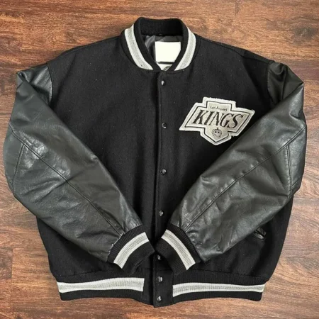 Front view of 90s Los Angeles Kings Varsity Jacket