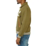 Model in LRG Team Player Varsity Jacket Front