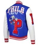 Philadelphia 76ers Capsule Varsity Jacket Front and Back