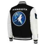 Minnesota 2024 City Black Varsity Jacket Front and Back