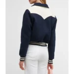 Model in Mother The Western Varsity Jacket Front