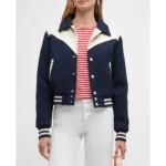 Model in Mother The Western Varsity Jacket Front