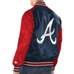 Model in Atlanta Braves Renegade Varsity Jacket Front