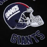 NY Giants Blackout Vintage Varsity Jacket Front