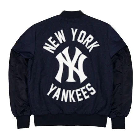 Back view of New York Yankees MA-1 Varsity Jacket