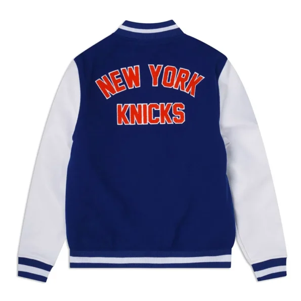 Back view of NY Knicks Eastern Conference Varsity Jacket