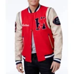 Model in Hudson NYC Champion Varsity Jacket Front