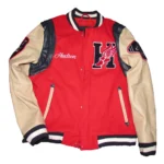 Model in Hudson NYC Champion Varsity Jacket Front