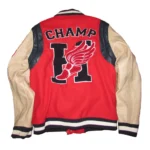 Model in Hudson NYC Champion Varsity Jacket Front