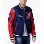 Model in Hudson NYC Champion Varsity Jacket Front