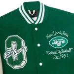 OVO NY Jets Green Varsity Jacket Front and Back