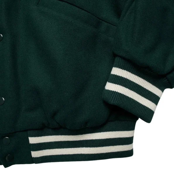 Close-up of Parra Cloudy Star Varsity Wool Jacket details