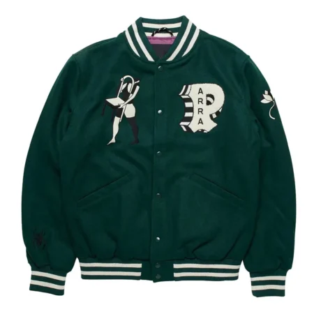 Front view of Parra Cloudy Star Varsity Wool Jacket