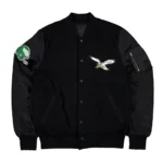 Front view of Philadelphia Eagles MA-1 Varsity Jacket