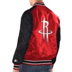 Model in Houston Rockets Renegade Varsity Jacket Front