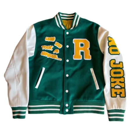 Front view of Wish You Took Me Serious Varsity Jacket