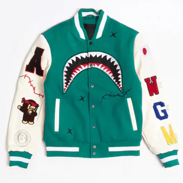 Front view of Robert Phillipe We Killed Varsity Jacket