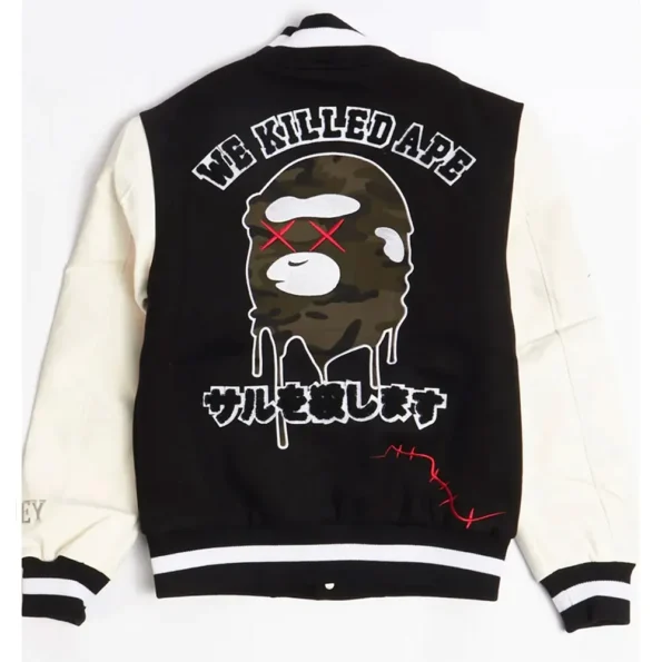 Back view of Robert Phillipe We Killed Varsity Jacket