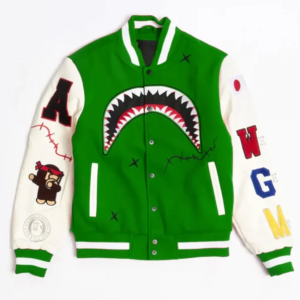 Front view of Robert Phillipe We Killed Varsity Jacket