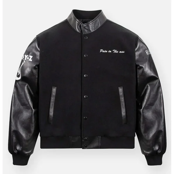 Front view of Reasonable Doubt Varsity Jacket