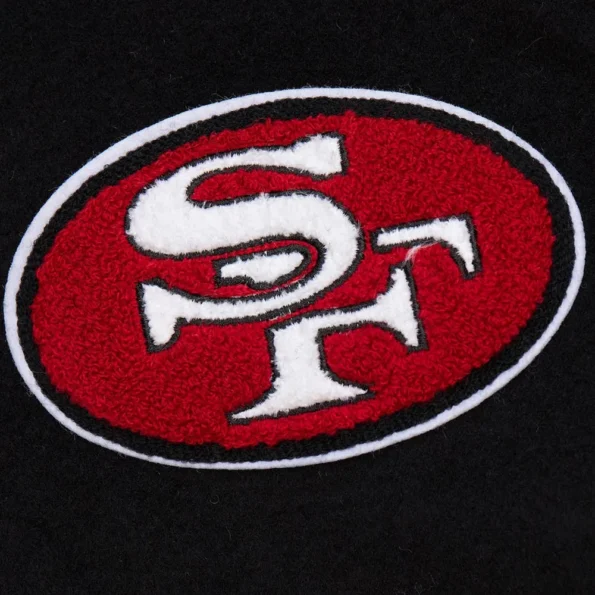 Close-up of San Francisco 49ers Vintage Varsity Jacket details