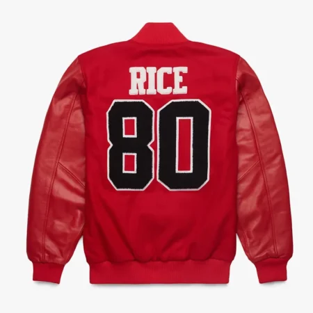 Back view of Jerry Rice San Francisco Varsity Jacket