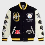 Front view of Pittsburgh Steelers Snoop Varsity Jacket