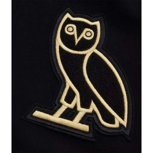 Close-up of Sotto Sotto OVO Varsity Jacket details