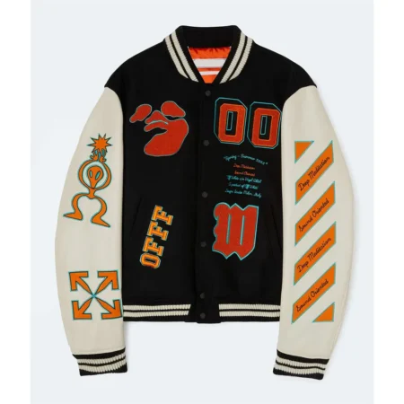 Front view of Rumi Carter Super Bowl Varsity Jacket