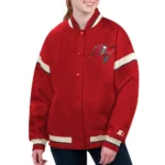 Tampa Bay Buccaneers Red Varsity Jacket Front View