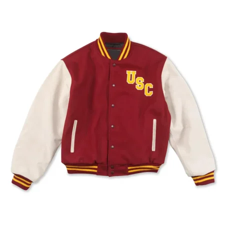 Front view of USC Trojans Varsity Cardinal Jacket