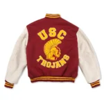 USC Trojans Varsity Cardinal Jacket Front View