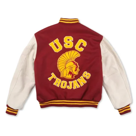 Back view of USC Trojans Varsity Cardinal Jacket