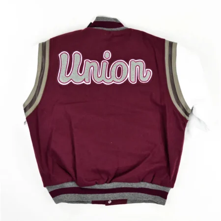 Back view of Virginia Union University Varsity Jacket