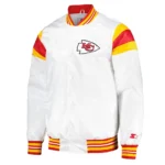 Kansas City Chiefs Varsity Satin Jacket Front and Back