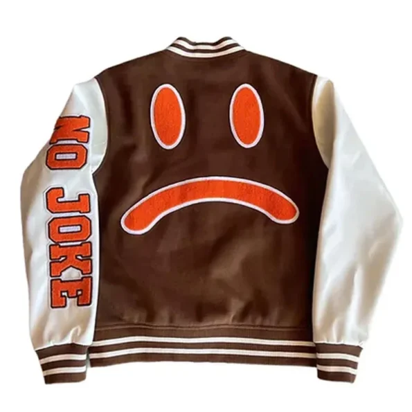 Back view of Wish You Took Me Serious Varsity Jacket