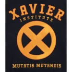 Model in Xavier Institute Black Varsity Jacket Front