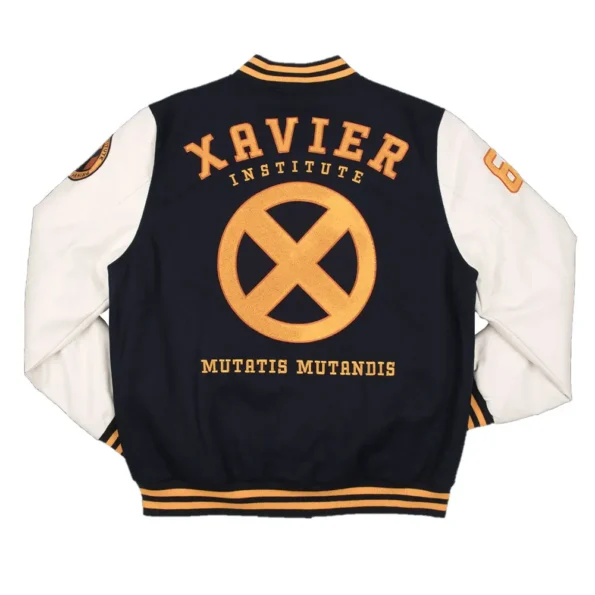 Back view of Xavier Institute Black Varsity Jacket