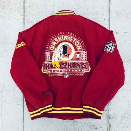 Back view of 1990s Washington Redskins Varsity Jacket