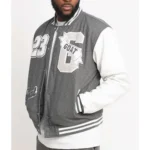 Model in Goat 23 Varsity Jacket Front