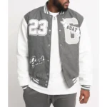 Model in Goat 23 Varsity Jacket Front