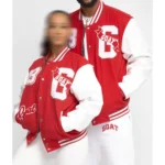 Model in Goat 23 Varsity Jacket Front