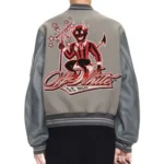 AC Milan Logo Gray Varsity Jacket Front