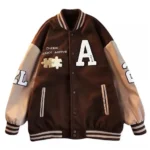 Achock Brown Varsity Jacket Front