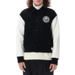 Ami Black and White Varsity Jacket Front