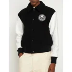 Ami Black and White Varsity Jacket Front